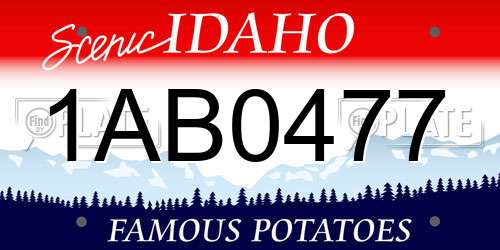 1AB0477 Idaho License Plate