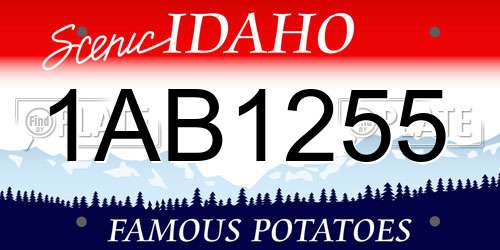 1AB1255 Idaho License Plate