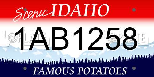1AB1258 Idaho License Plate