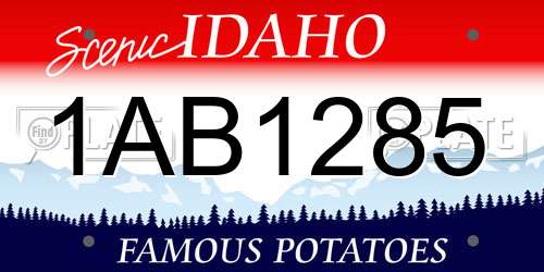 1AB1285 Idaho License Plate