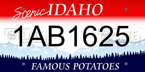 1AB1625 Idaho License Plate