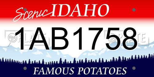 1AB1758 Idaho License Plate