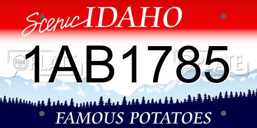 1AB1785 Idaho License Plate