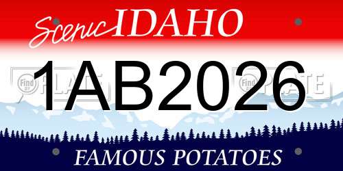 1AB2026 Idaho License Plate