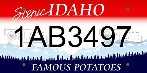 1AB3497 Idaho License Plate