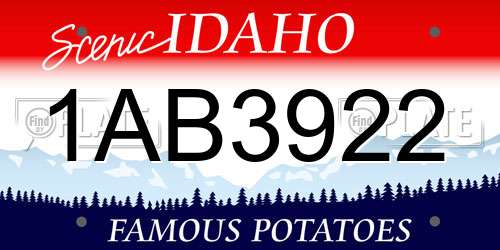 1AB3922 Idaho License Plate