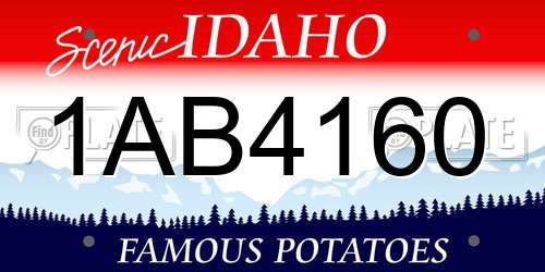1AB4160 Idaho License Plate