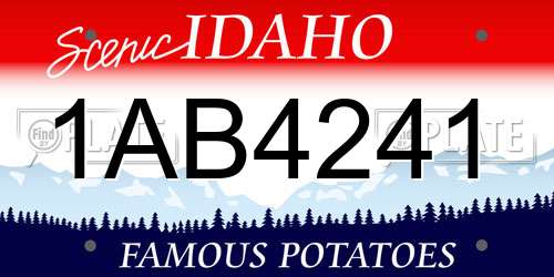 1AB4241 Idaho License Plate