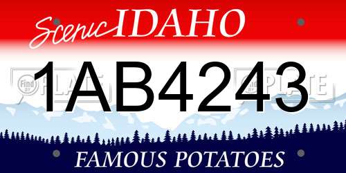 1AB4243 Idaho License Plate