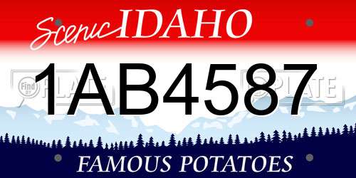 1AB4587 Idaho License Plate
