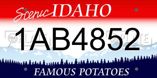 1AB4852 Idaho License Plate