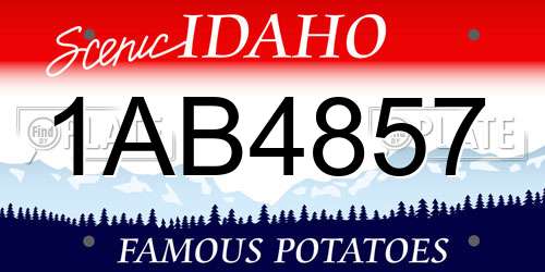 1AB4857 Idaho License Plate