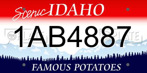 1AB4887 Idaho License Plate