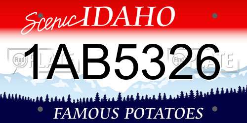 1AB5326 Idaho License Plate