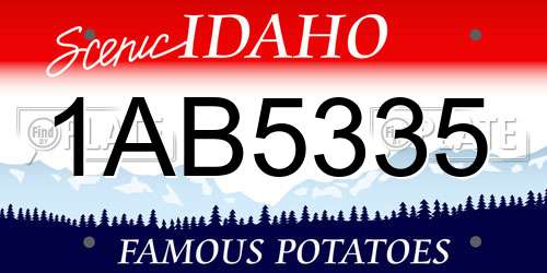 1AB5335 Idaho License Plate