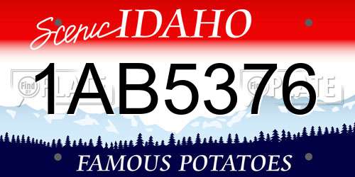 1AB5376 Idaho License Plate