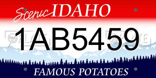 1AB5459 Idaho License Plate