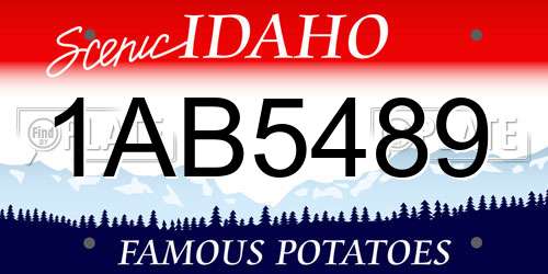 1AB5489 Idaho License Plate