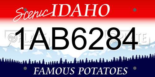 1AB6284 Idaho License Plate