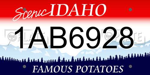 1AB6928 Idaho License Plate