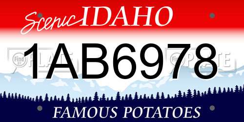 1AB6978 Idaho License Plate