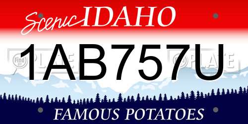 1AB757U Idaho License Plate
