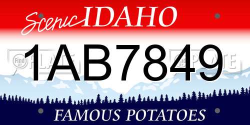1AB7849 Idaho License Plate