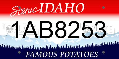 1AB8253 Idaho License Plate