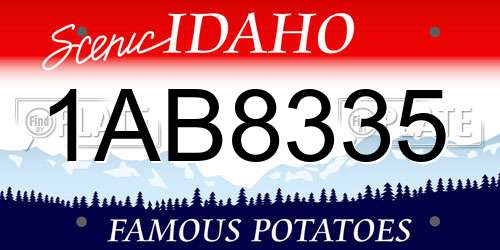 1AB8335 Idaho License Plate