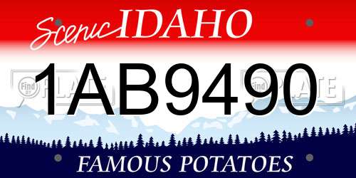 1AB9490 Idaho License Plate