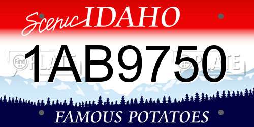 1AB9750 Idaho License Plate