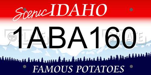 1ABA160 Idaho License Plate