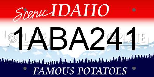 1ABA241 Idaho License Plate
