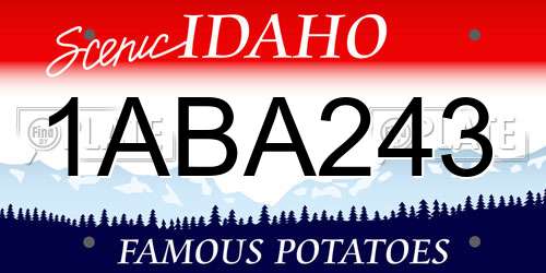 1ABA243 Idaho License Plate