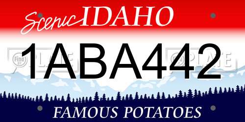 1ABA442 Idaho License Plate
