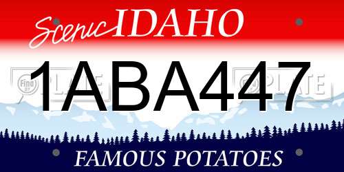1ABA447 Idaho License Plate