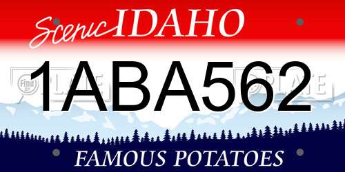1ABA562 Idaho License Plate