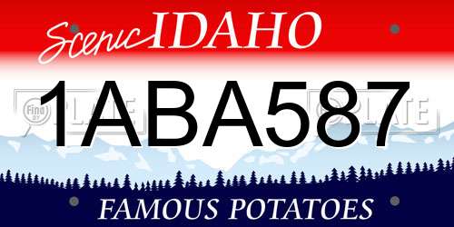 1ABA587 Idaho License Plate