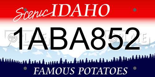 1ABA852 Idaho License Plate