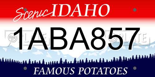 1ABA857 Idaho License Plate
