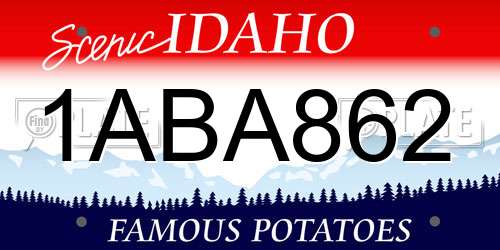 1ABA862 Idaho License Plate