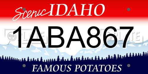 1ABA867 Idaho License Plate