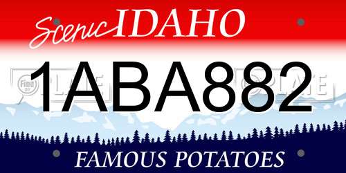 1ABA882 Idaho License Plate