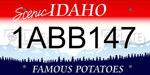 1ABB147 Idaho License Plate