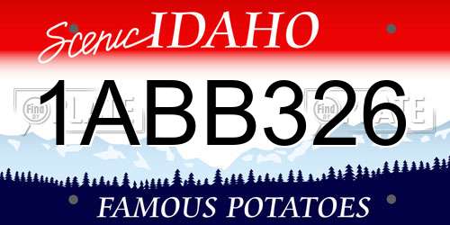 1ABB326 Idaho License Plate