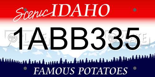 1ABB335 Idaho License Plate
