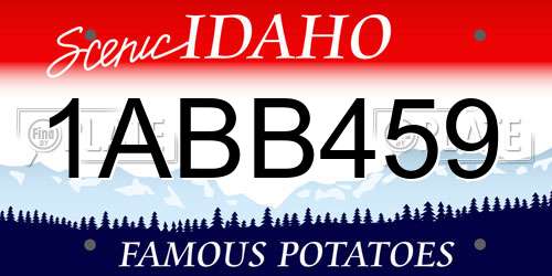 1ABB459 Idaho License Plate