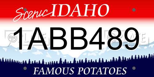 1ABB489 Idaho License Plate