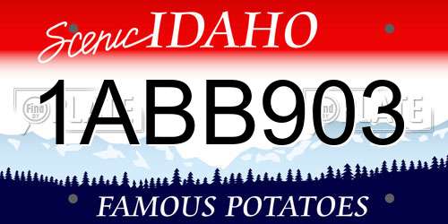 1ABB903 Idaho License Plate