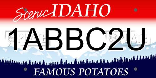 1ABBC2U Idaho License Plate